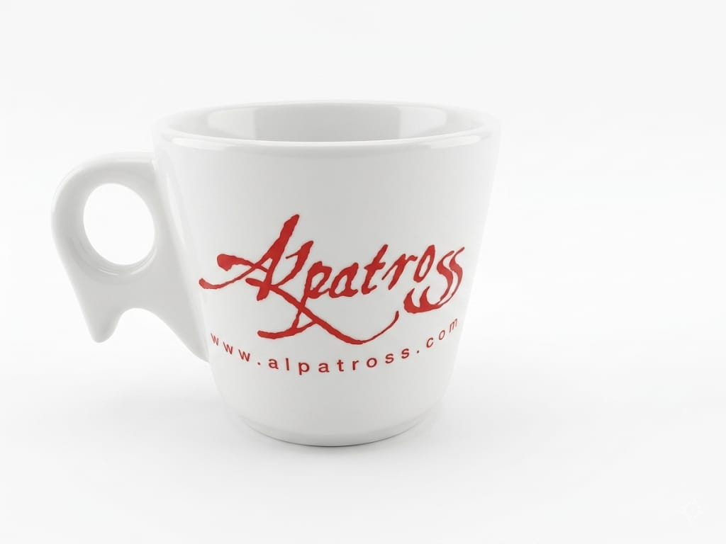 Caneca slim branca com impressão vermelha